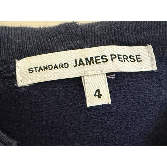 James Perse Navy Zip-Up Hoodie Size 4 With Pockets & Hood Supima & Modal Blend M - Picture 4 of 8